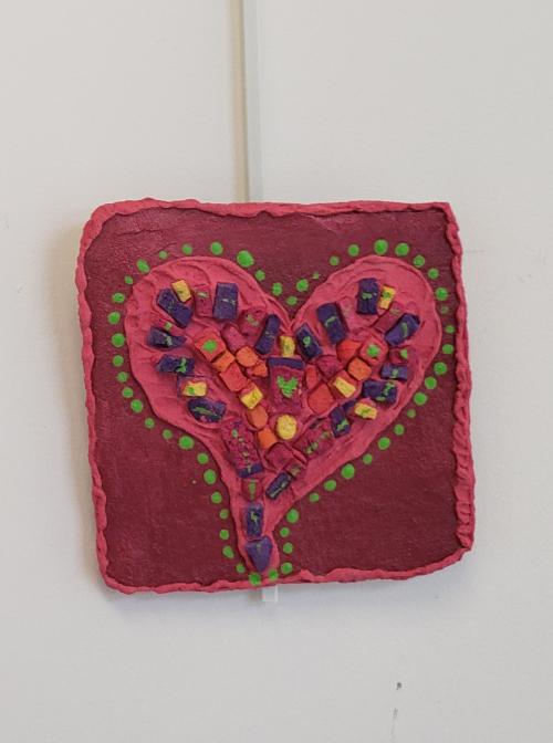 Debora Aldo - Red Heart of Love - Mixed Media Mosaic