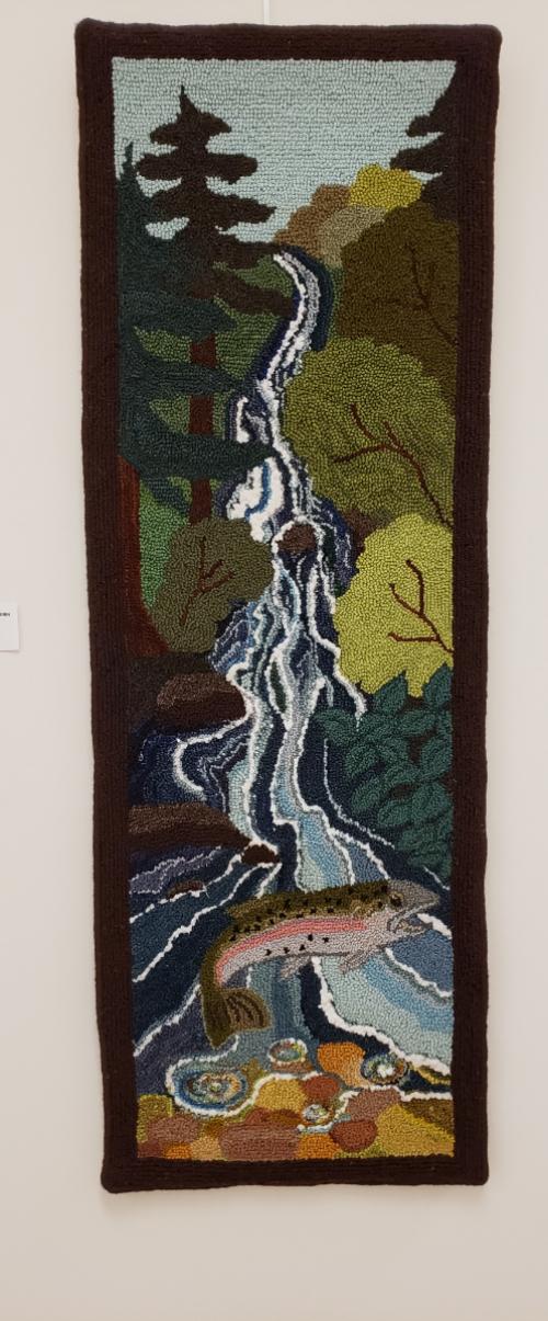 Chris Pellerin - Leaping Trout - Hooked Rug - Culture: Polish