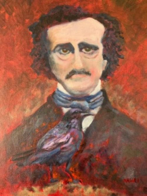 M.J. Hauri, Nevermore (1) painting. The Raven, Edgar Allen Poe