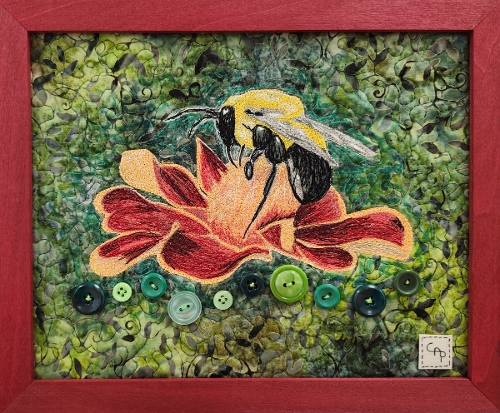 Bee on a Marigold by C.A. Pearson
